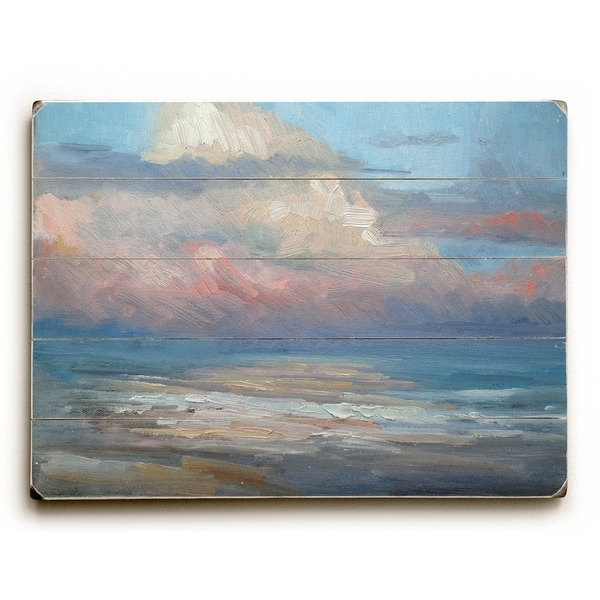 Pink Clouds - Planked Wood Wall Decor by Carol Schiff - 12 x 16