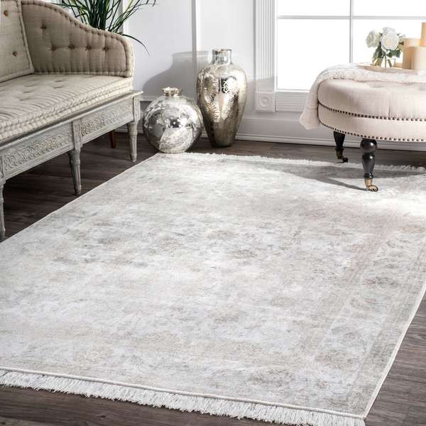 Gracewood Hollow Mokeddem Vintage-style Floral Fringed Area Rug