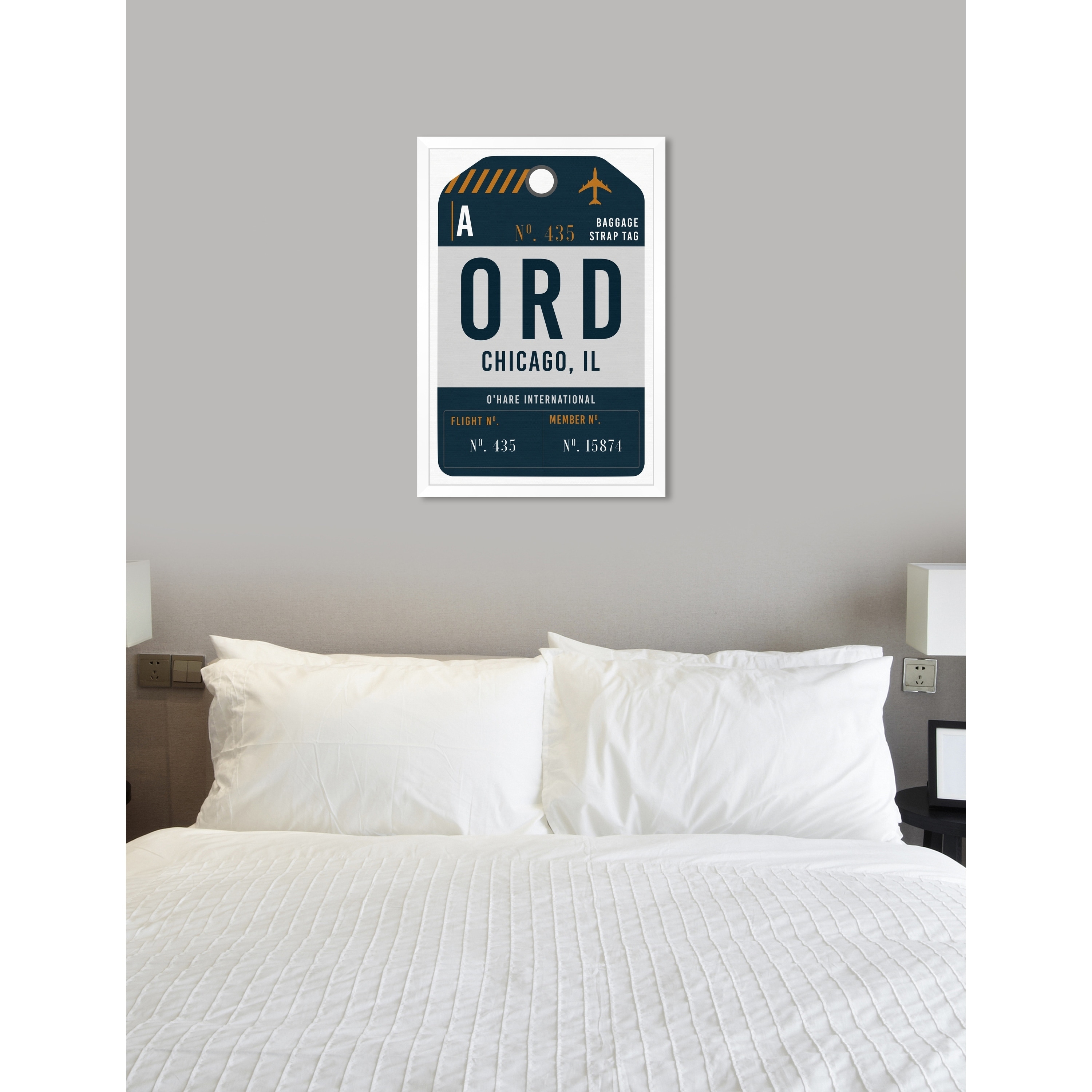 Oliver Gal 'Chicago Luggage Tag'Framed Art
