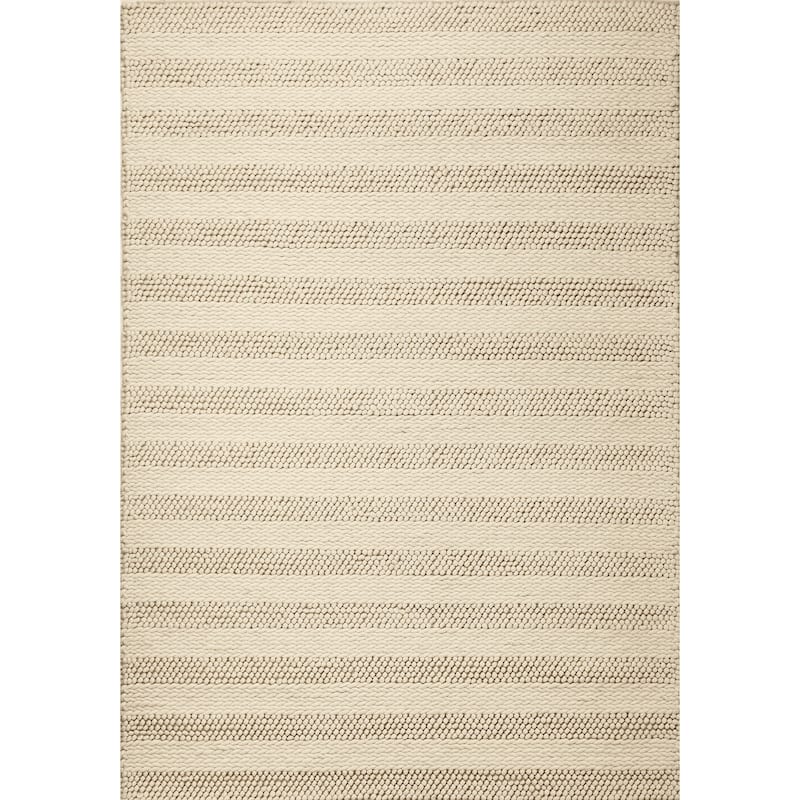 The Curated Nomad Casually Heathered Hand-woven New Zealand Wool Rug - 7'6" x 9'6" - Off-White