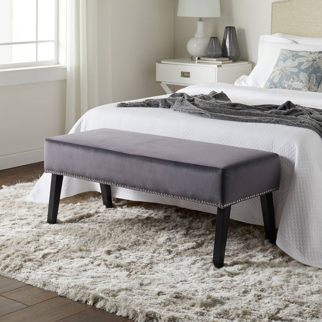 Abbyson Gretchen Rectangle Velvet Bench