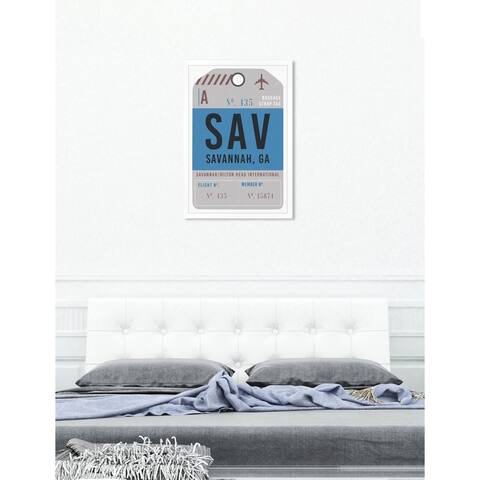Oliver Gal 'Savannah Luggage Tag'Framed Art
