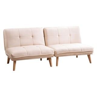 Abbyson  Durango Fabric Convertible Chair Set of 2 (Ivory)