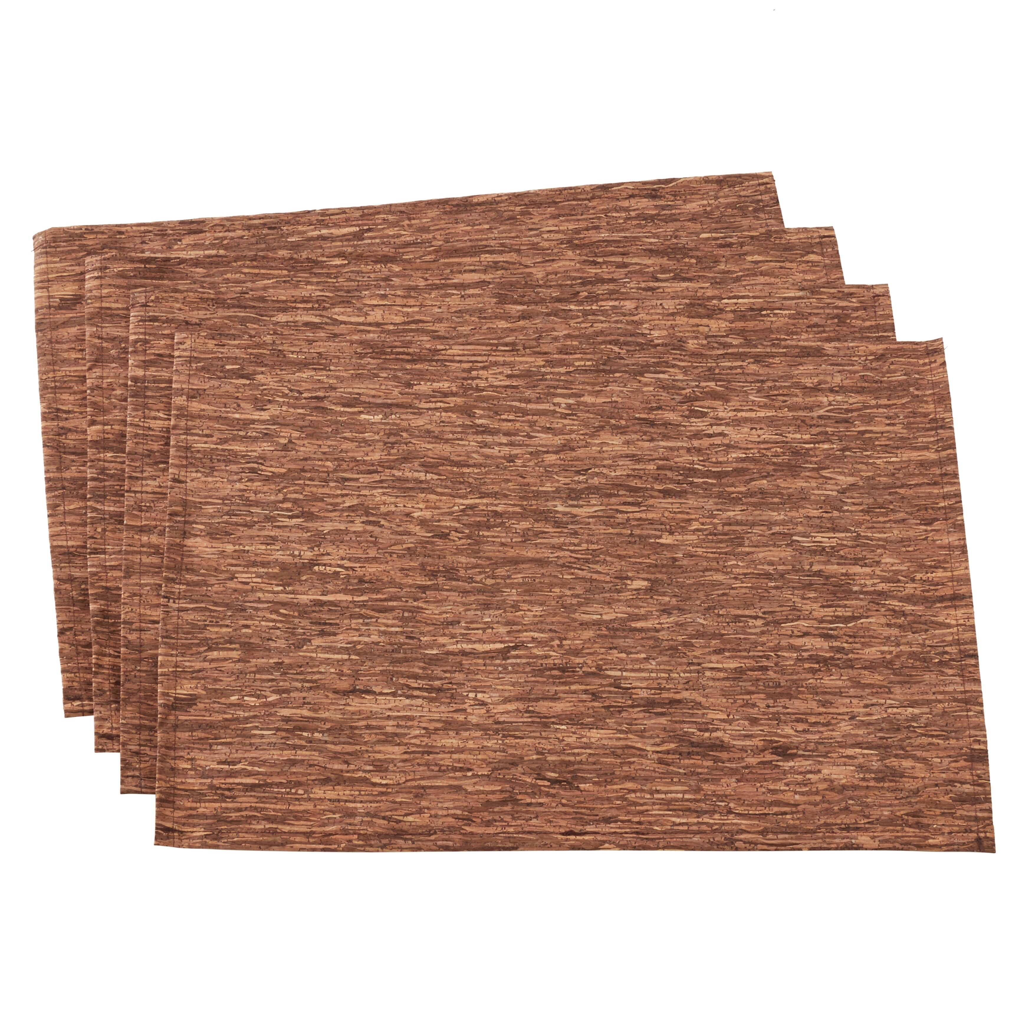 Shop Brown Table Mats With Cork And Poly Blend Set Of 4 13 X19