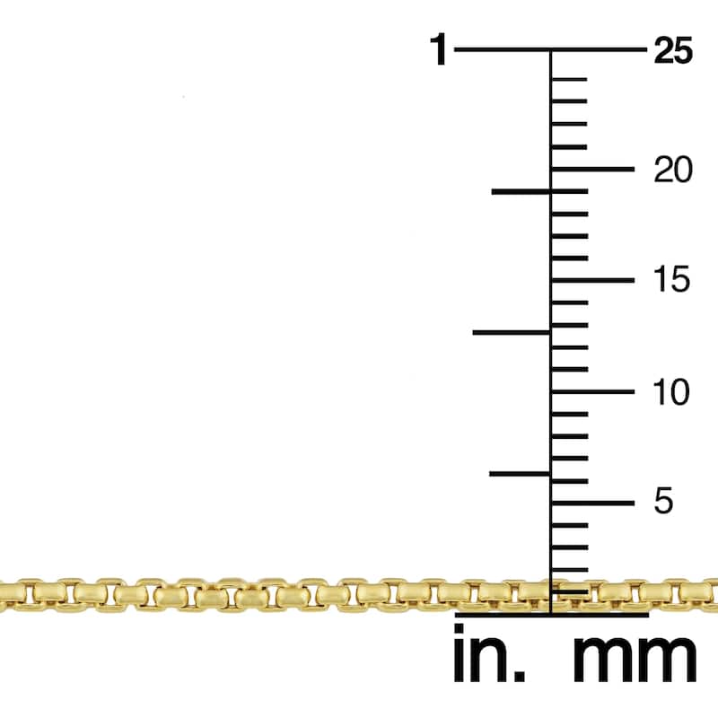 14k Yellow Gold 1.8 millimeters Round Box Chain Necklace