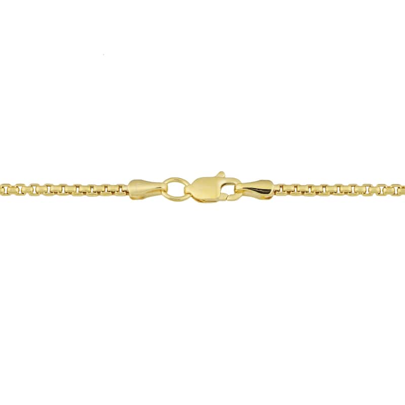 14k Yellow Gold 1.8 millimeters Round Box Chain Necklace