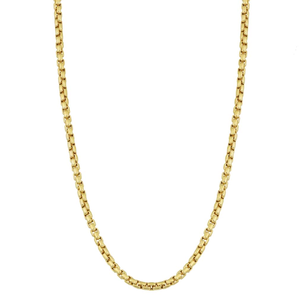 14k Yellow Gold 1.8 millimeters Round Box Chain Necklace
