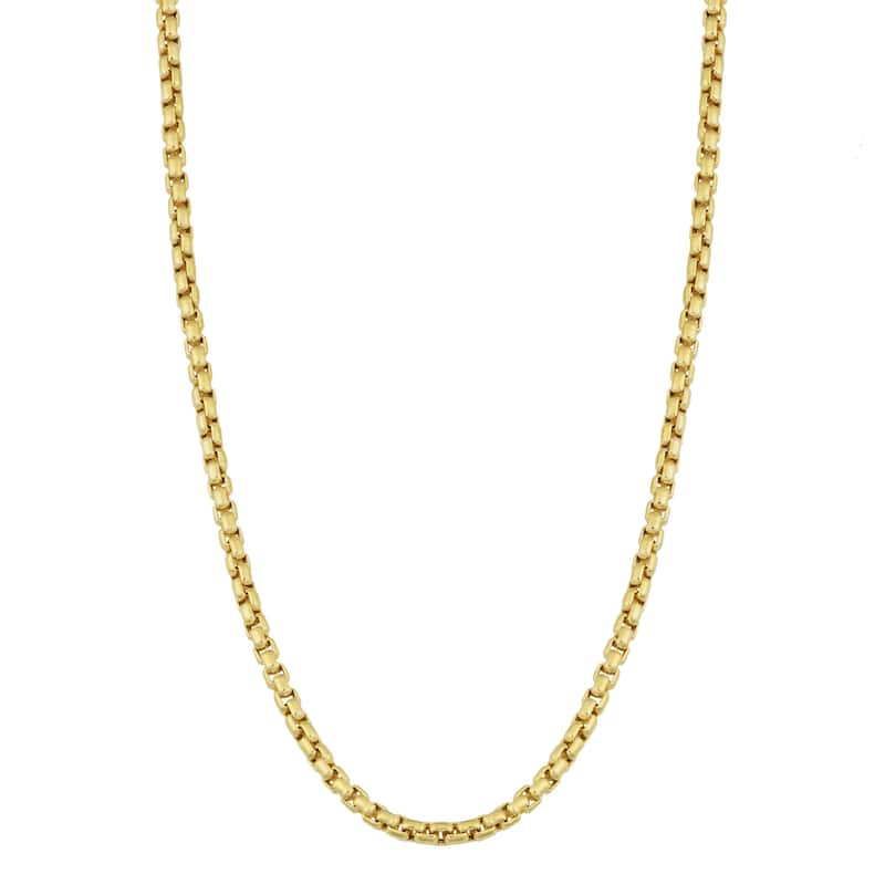 14k Yellow Gold 1.8 millimeters Round Box Chain Necklace