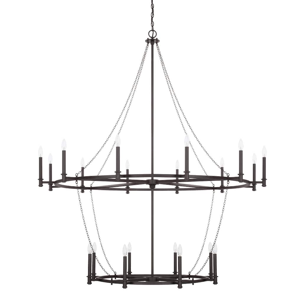 Lancaster 20-light Black Iron Chandelier