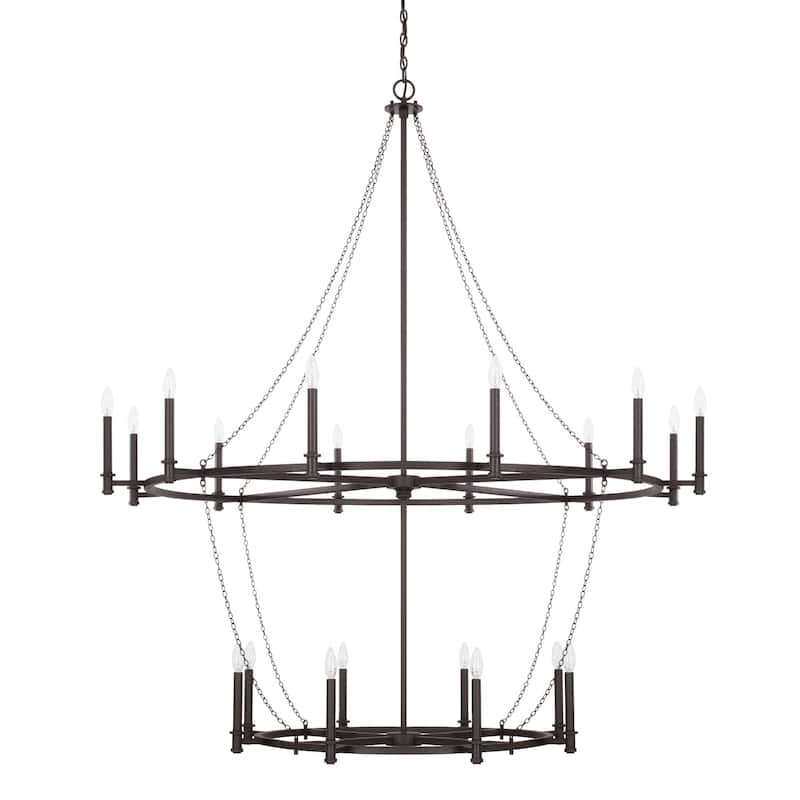 Lancaster 20-light Black Iron Chandelier