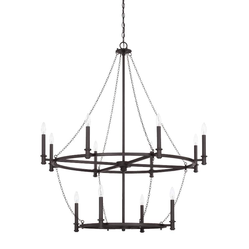 Lancaster 12-light Black Iron Chandelier