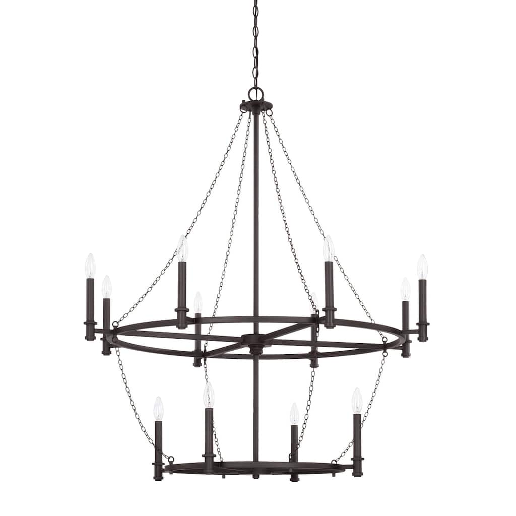 Lancaster 12-light Black Iron Chandelier