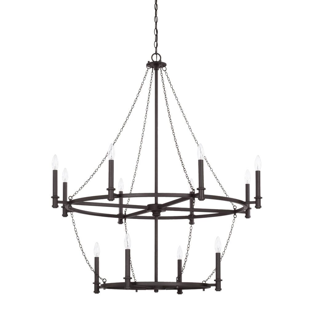 Lancaster 12-light Black Iron Chandelier