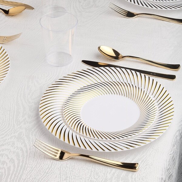 Shop Swirl Disposable Plastic Dinnerware Party Package For Party S