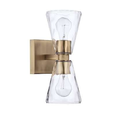 Lyra 2-light Aged Brass Wall Sconce