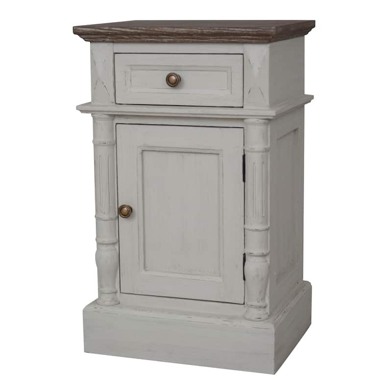 International Caravan Ashbury 1-Drawer Accent Table - Antique Grey