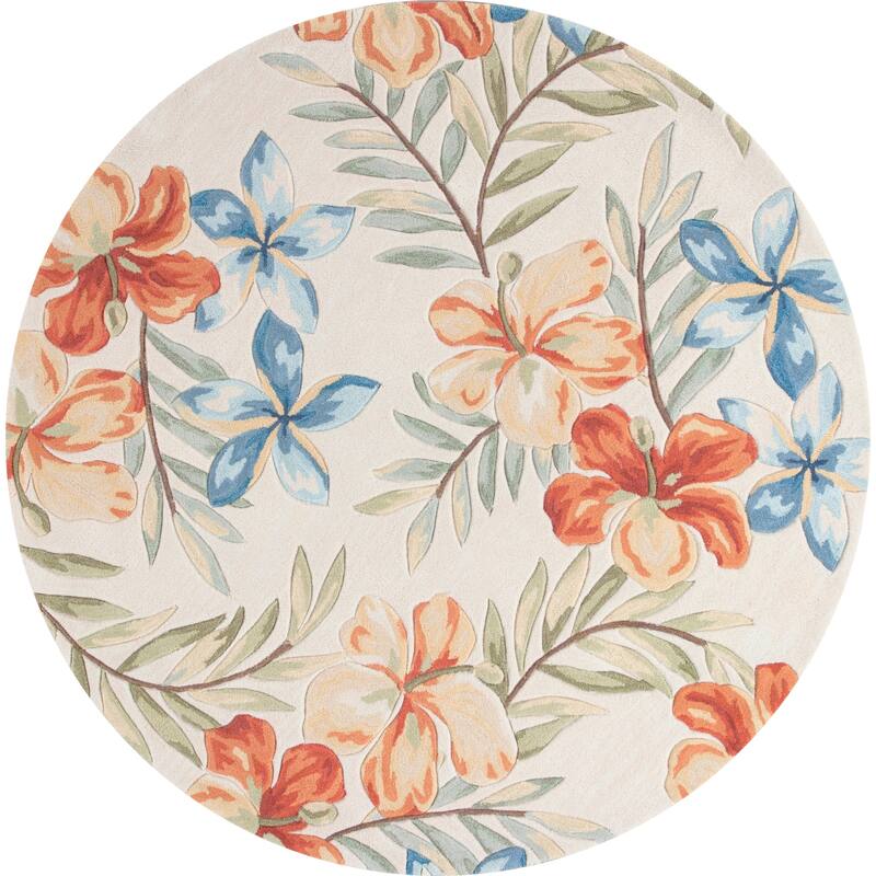 KAS Coral Ivory Aloha Hand-tufted Rug