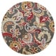 preview thumbnail 7 of 6, Domani Trails Boho Floral Indoor/ Outdoor Rug 7'6" Round - Taupe