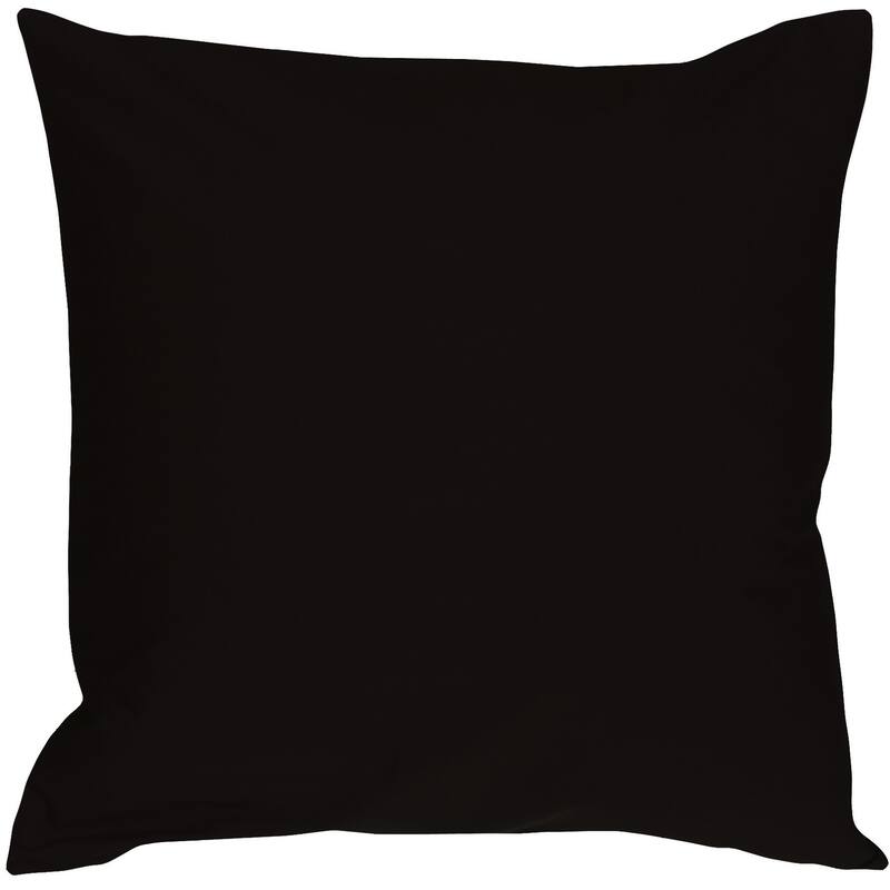 Caravan Cotton 23x23 Throw Pillow with Polyfill Insert - Black