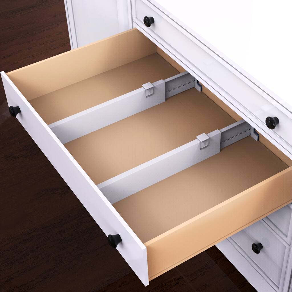 Expandable Drawer Divider and Organizer Set of 2 Adjustable Household Separators by Lavish Home
