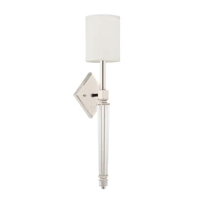 Glam 1-light Polished Nickel Wall Sconce - Polished Nickel - Polished Nickel