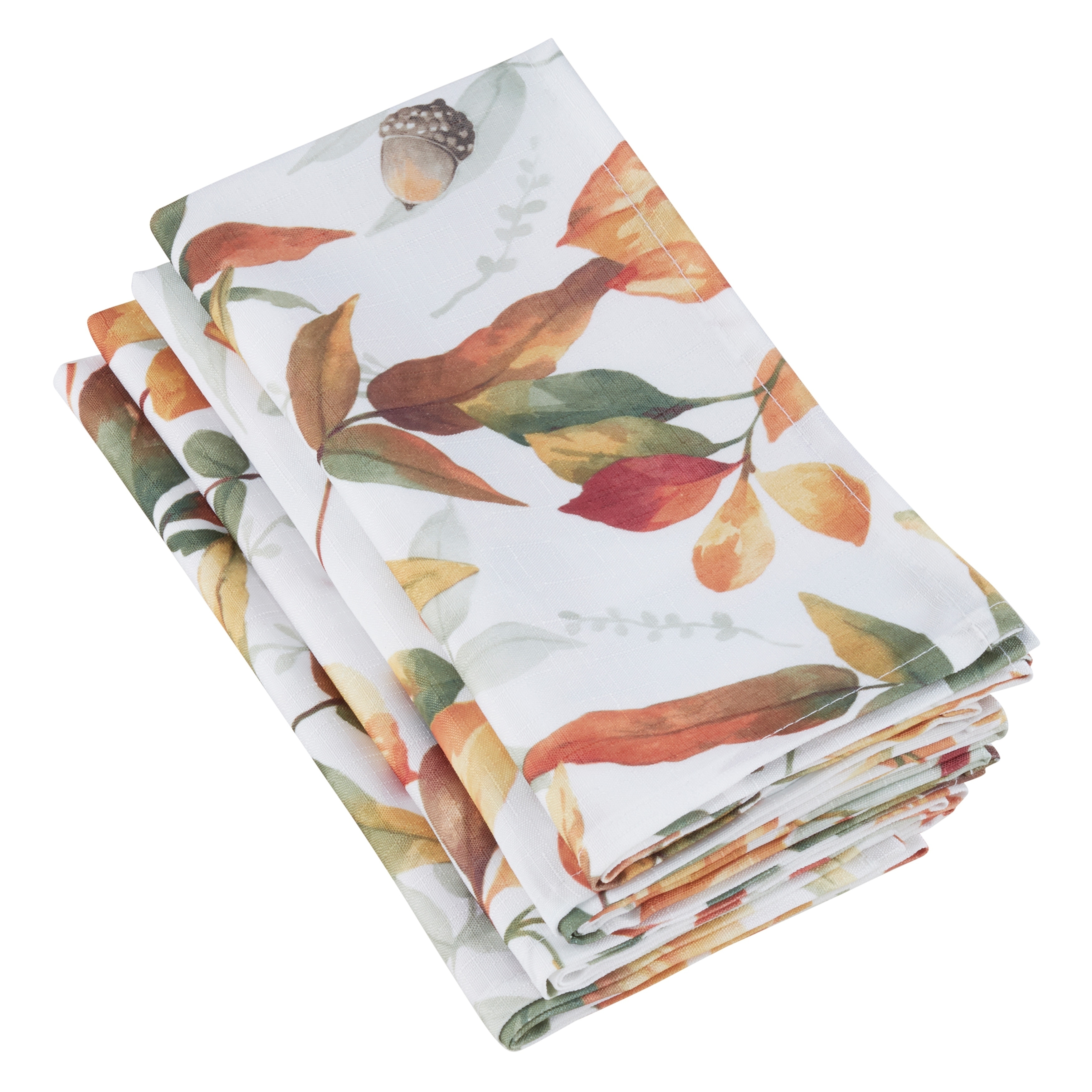 Saro Lifestyle Fall Leaf Print Napkins (Set of 4)