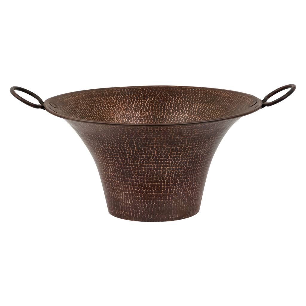 Handmade 16" Hammered Copper Deep Pan Vessel Sink (Mexico)