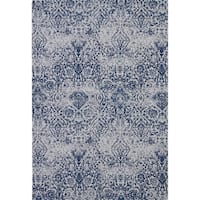 Nourison Damask Ivory/Navy Damask Area Rug - 6'x 9' - Bed Bath & Beyond ...