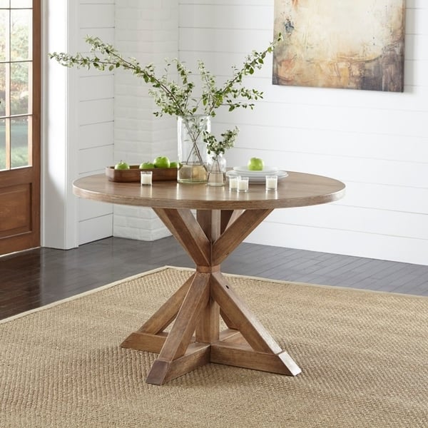 Shop Simple Living Charlotte Pedestal Dining Table Brown On