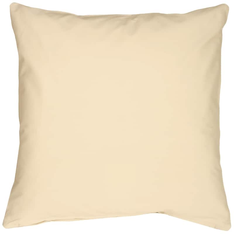 Caravan Cotton 16x16 Throw Pillow with Polyfill Insert - Cream