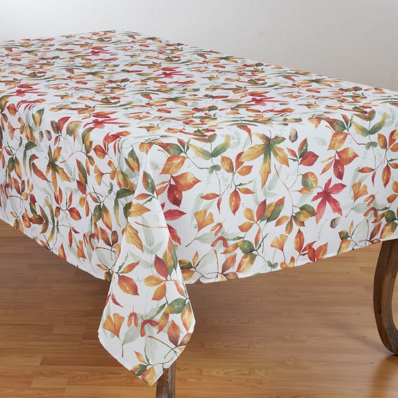 Fall Leaves Design Tablecloth With Rich Pattern - 70" x 160" - Rectangle
