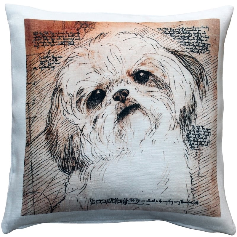 Shih Tzu Tilted Head Dog 17x17 Throw Pillow with Polyfill Insert