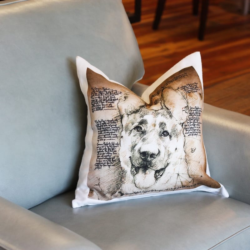 Boxer Dog 17x17 Throw Pillow with Polyfill Insert, Brown