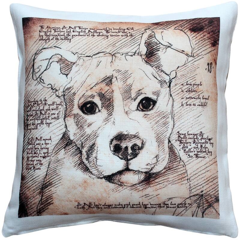 Pit Bull Dog 17x17 Throw Pillow with Polyfill Insert