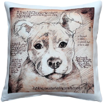 Pit Bull Dog 17x17 Throw Pillow with Polyfill Insert