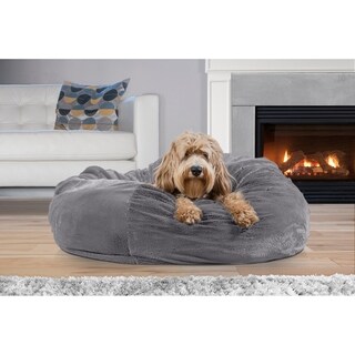 furhaven pet bed round plush ball dog bed