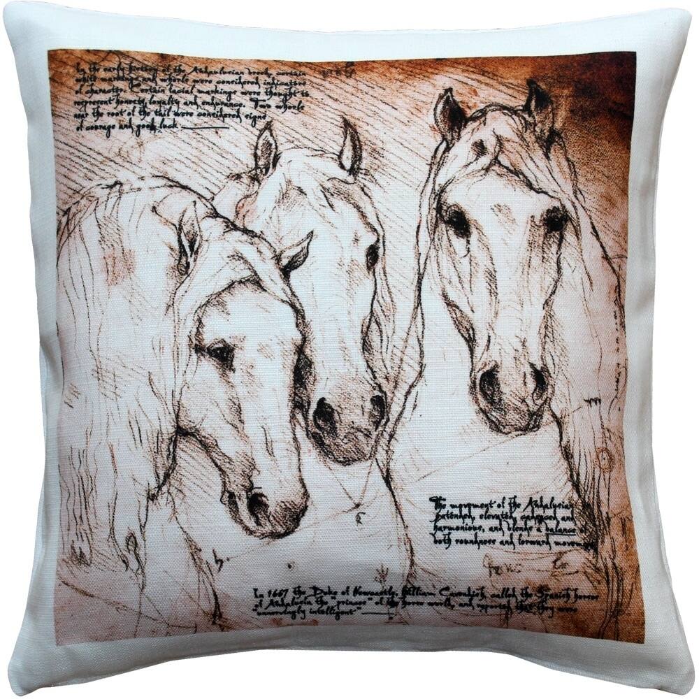 Andalusian Horses 17x17 Throw Pillow with Polyfill Insert