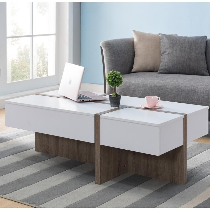 Furniture Of America Lexa Modern White Storage Coffee Table Furniture Of America Lexa Modern White Storage Coffee Table