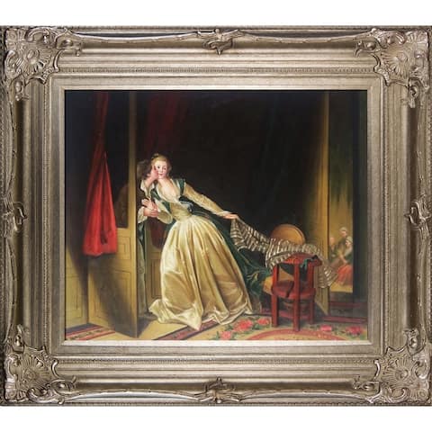 Jean-Honore Fragonard 'The Stolen Kiss' Hand Painted Oil Reproduction