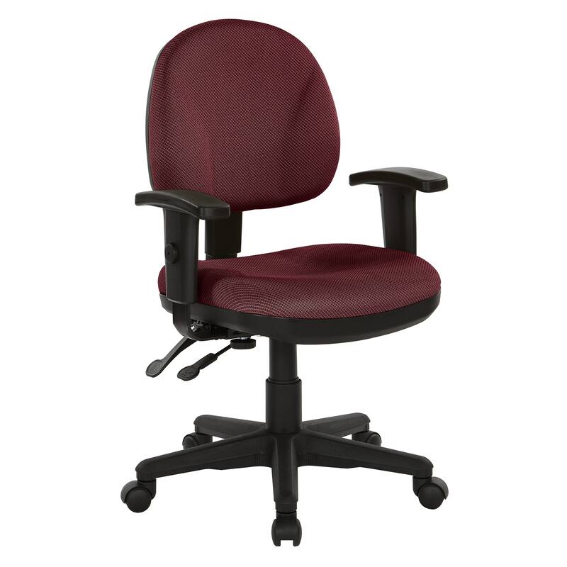 Sculpted Ergonomic Fabricated Office Chair - wine