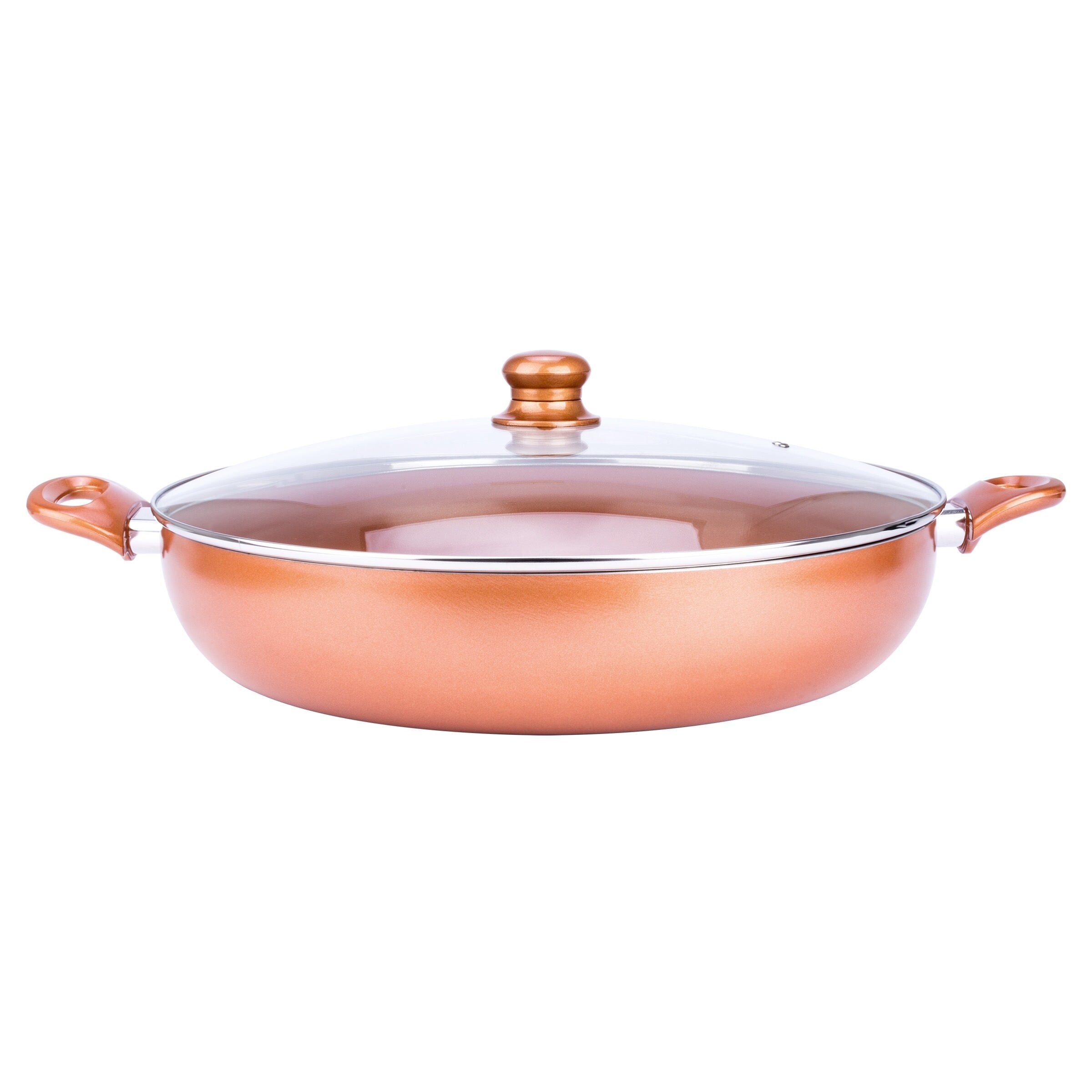 Better Chef 16 in. Copper Colored Ceramic Coated Deep Fryer Pan Skillet
