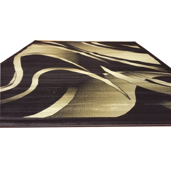 Rug Tycoon Abstract Modern Contemporary Black Rug - 2'7"x9'10"rectangular runner