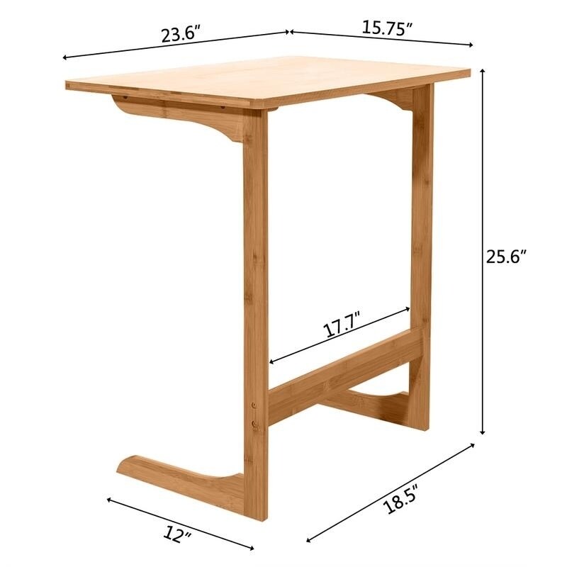 Bamboo Wood C Shaped Sofa Side End Table Snake Bamboo Wood C Shaped Sofa Side End Table Snake