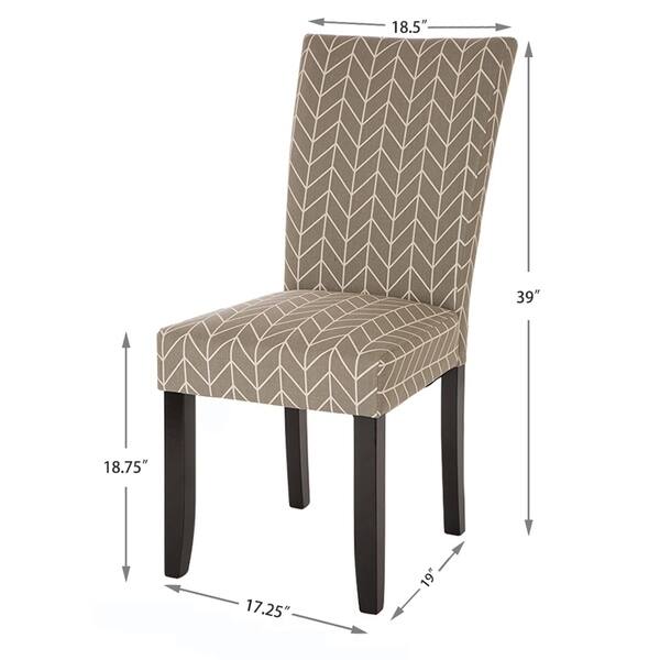 Glitzhome Gray Herringbone Upholstered Dining Chairs