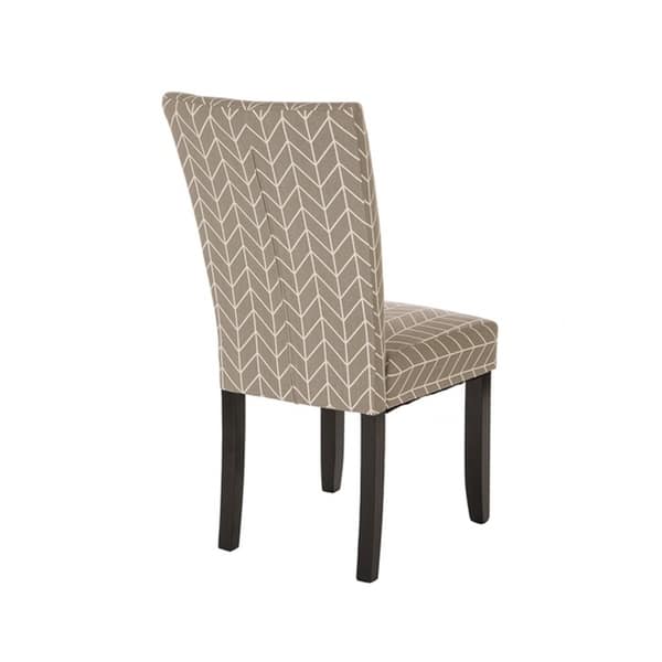 Glitzhome Gray Herringbone Upholstered Dining Chairs