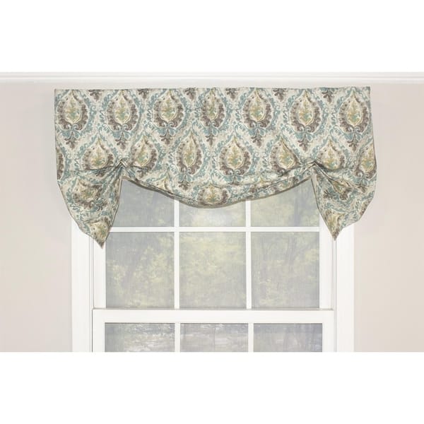 slide 1 of 1, RLF Home Fenton Medallion Butterfly Window Valance - Sky