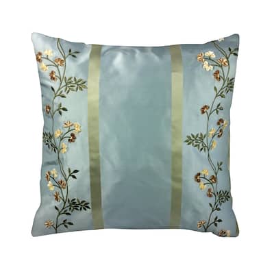 IC Linen Company by Kathy Fielder Fiori Floral and Stripe 16 Inch Throw Pillow