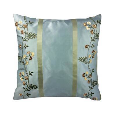 IC Linen Company by Kathy Fielder Fiori Floral and Stripe 16 Inch Throw Pillow