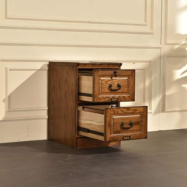 Shop Ward Burnished Walnut Finish Wood 2 Drawer File Cabinet Overstock 22848711