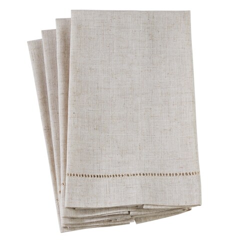 Poly and Linen Blend Guest Towels with Plain Hemstitch Design